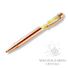 Jade Crystal Gemstone Chip Pens Bright Rose Gold Finish