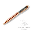 Snowflake Obsidian Crystal Gemstone Chip Pens with Bright Rose Gold Finish