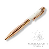 White Jade Crystal Gemstone Chip Pens with Bright Rose Gold Finish