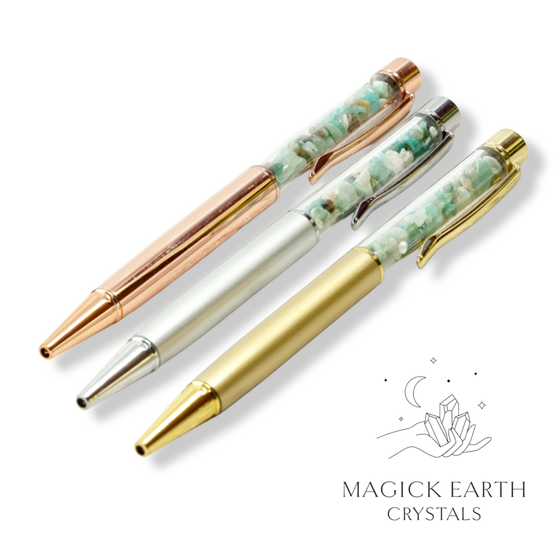 Amazonite Crystal Gemstone Chip Pens