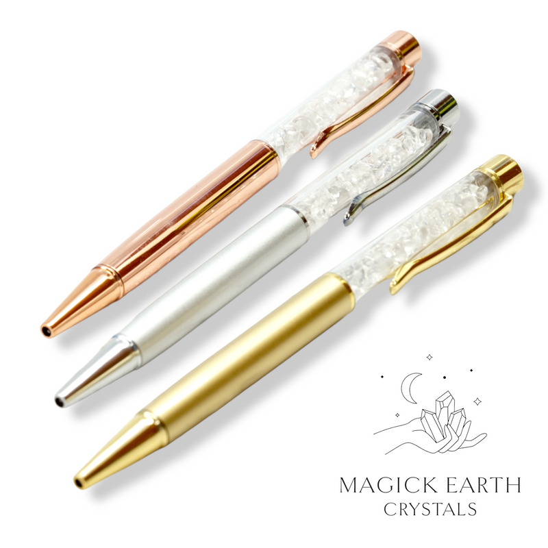 Clear Quartz Crystal Gemstone Chip Pens