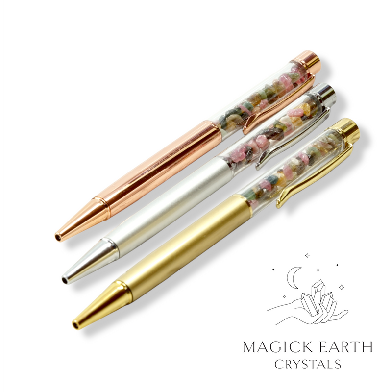 Tourmaline Crystal Gemstone Chip Pens