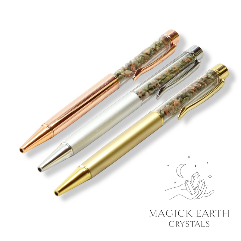 Unakite Crystal Gemstone Chip Pens