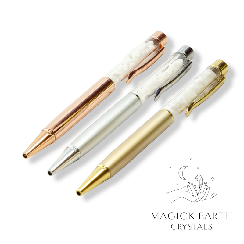 White Jade Crystal Gemstone Chip Pens