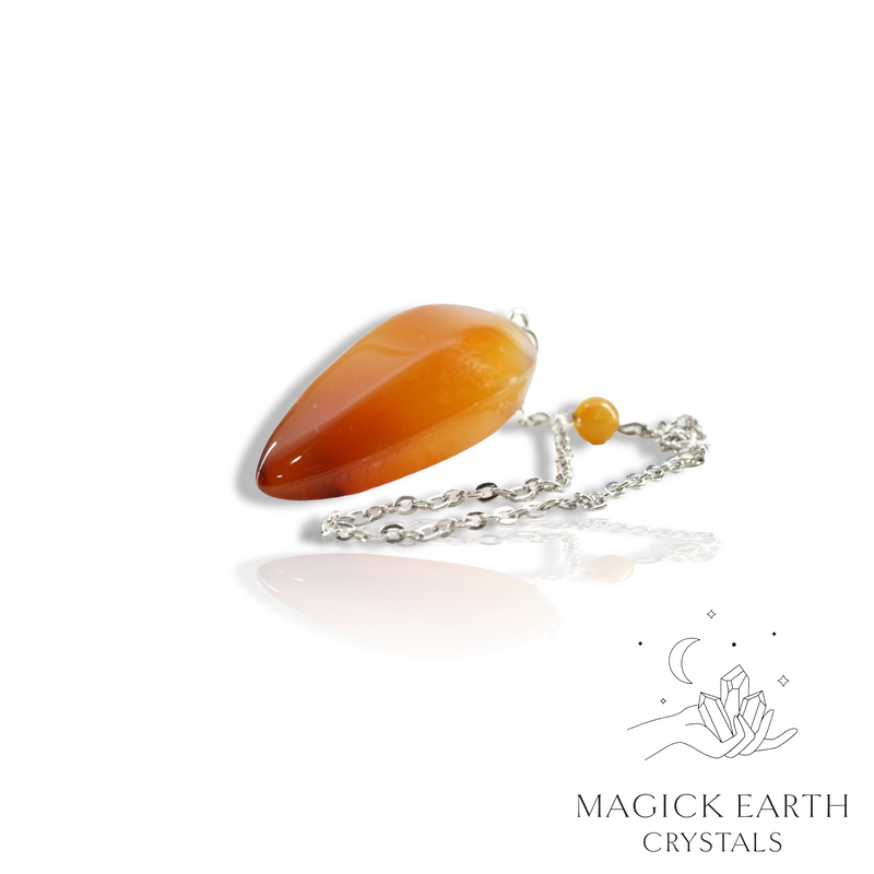 Carnelian Pendulum Freeform Teardrop Shape Crystal Gemstone