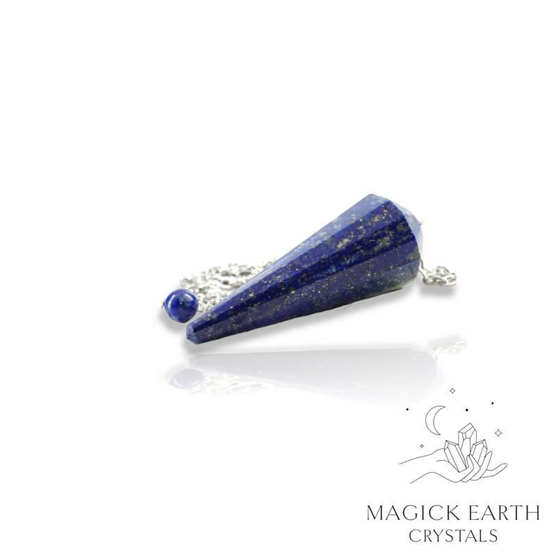 Lapis Lazuli Cone Shaped Crystal Gemstone Pendulum