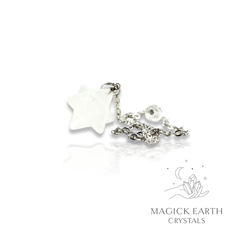 Clear Quartz Merkaba Crystal Gemstone Pendulum