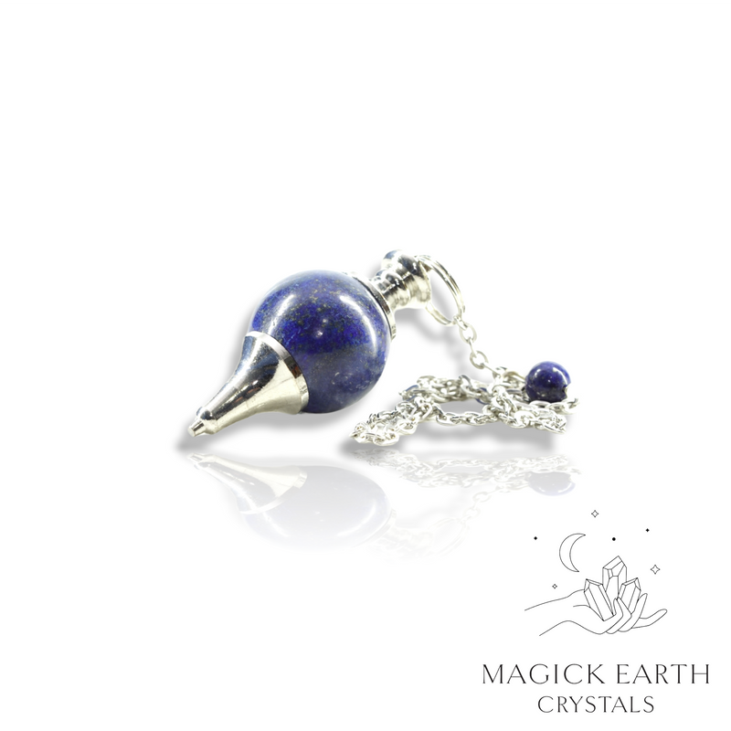 Lapis Lazuli Sphere Shaped Crystal Gemstone Pendulum