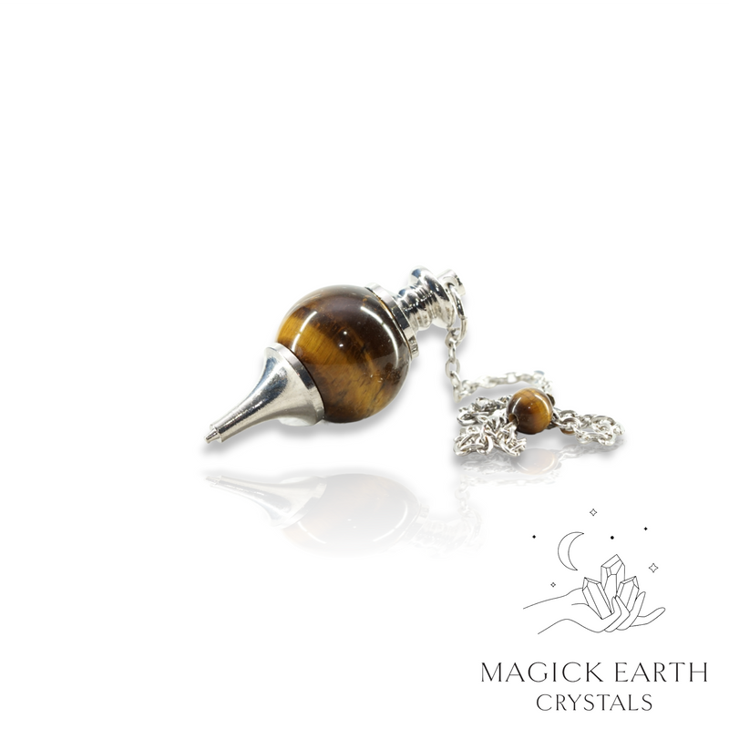 Tiger Eye Sphere Shaped Crystal Gemstone Pendulum