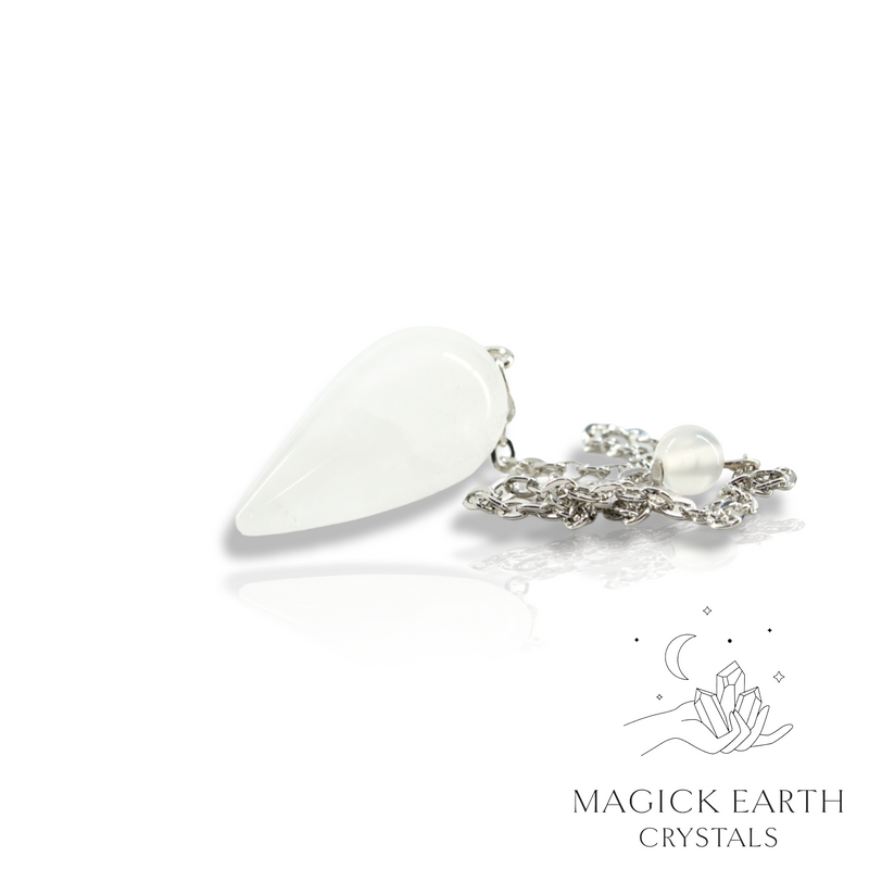 Clear Quartz Teardrop Shaped Crystal Gemstone Pendulum