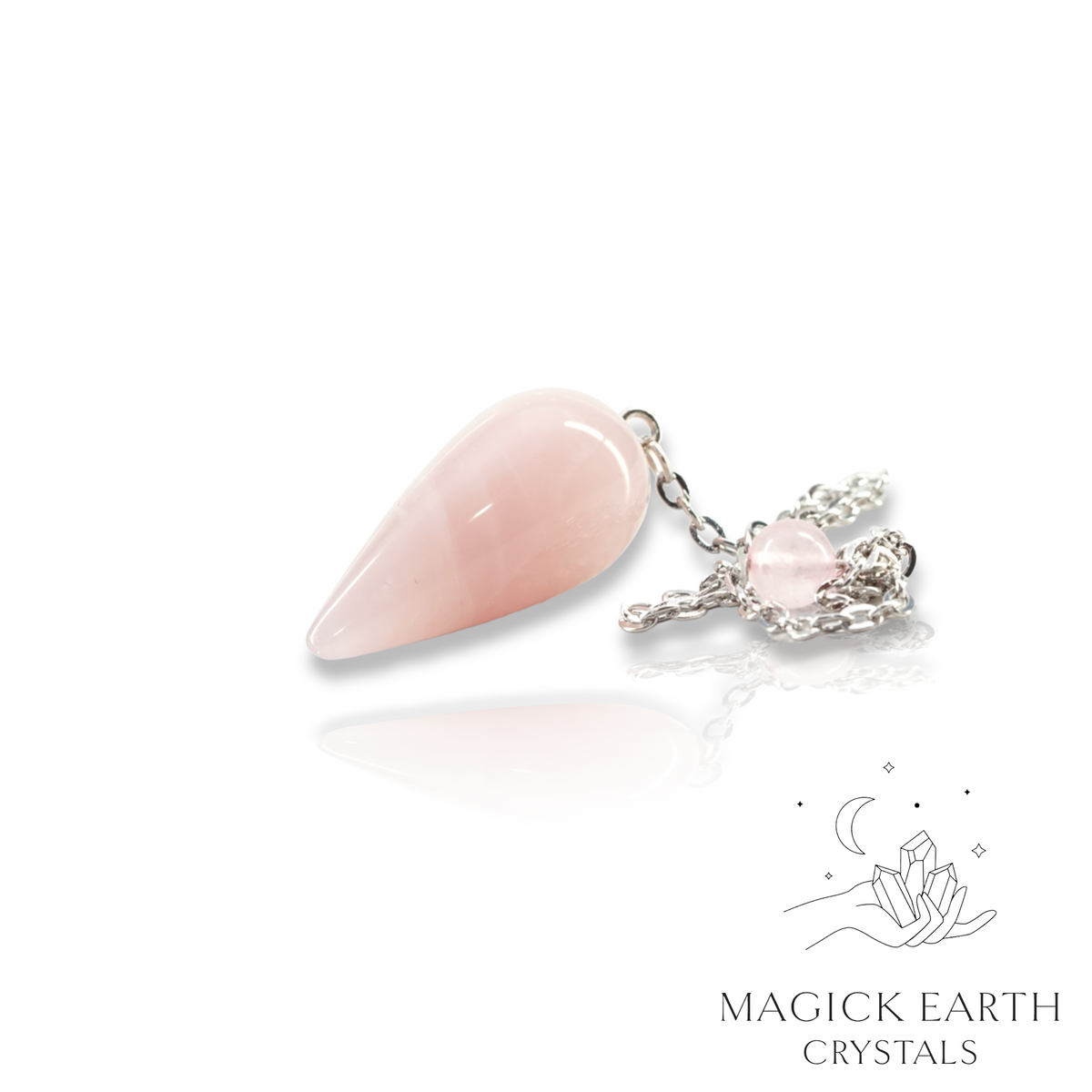 Rose Quartz Teardrop Shaped Crystal Gemstone Pendulum