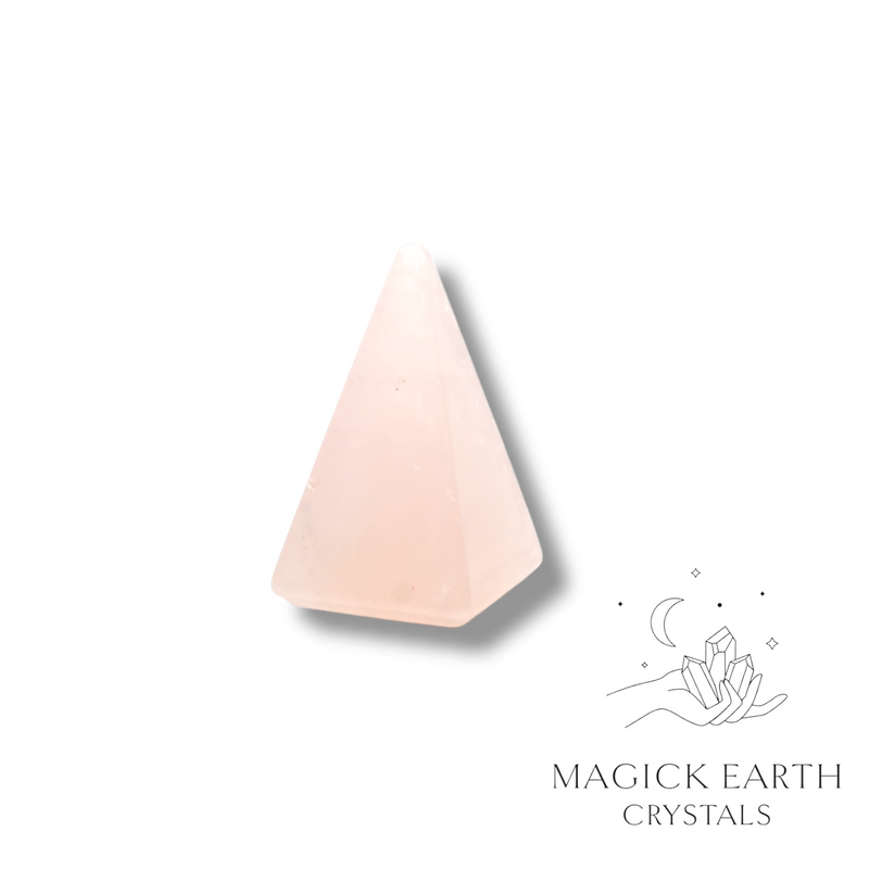 Rose Quartz Crystal Gemstone Tiny Pyramid