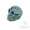 Agate Druzy Geode Crystal Gemstone Skull Electroplated  Lt Blue Right View