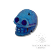 Agate Druzy Geode Crystal Gemstone Skull Electroplated  Blue Right View