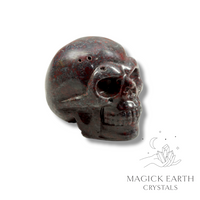 Bloodstone B Crystal Gemstone Carved Skull Left View