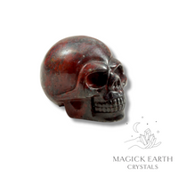 Bloodstone C Crystal Gemstone Carved Skull Left View