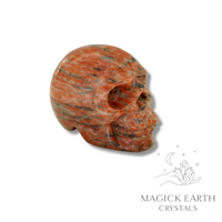 Brecciated Jasper Crystal Gemstone Carved Skull Left View