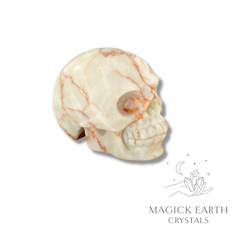 Jasper Crystal Gemstone Carved Skull Left View