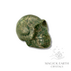 Iron Pyrite (Dyed Green) Crystal Gemstone Carved Skull Left View