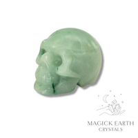 Aventurine Crystal Gemstone Carved Skull Right View