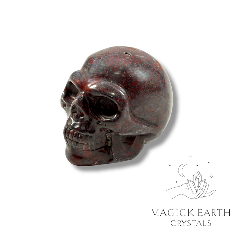 Bloodstone A Crystal Gemstone Carved Skull Right View