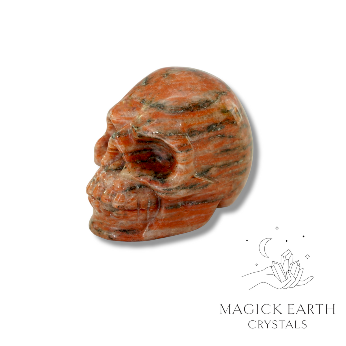 Brecciated Jasper Crystal Gemstone Carved Skull Right View