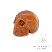 Goldstone Crystal Gemstone Carved Skull Right View