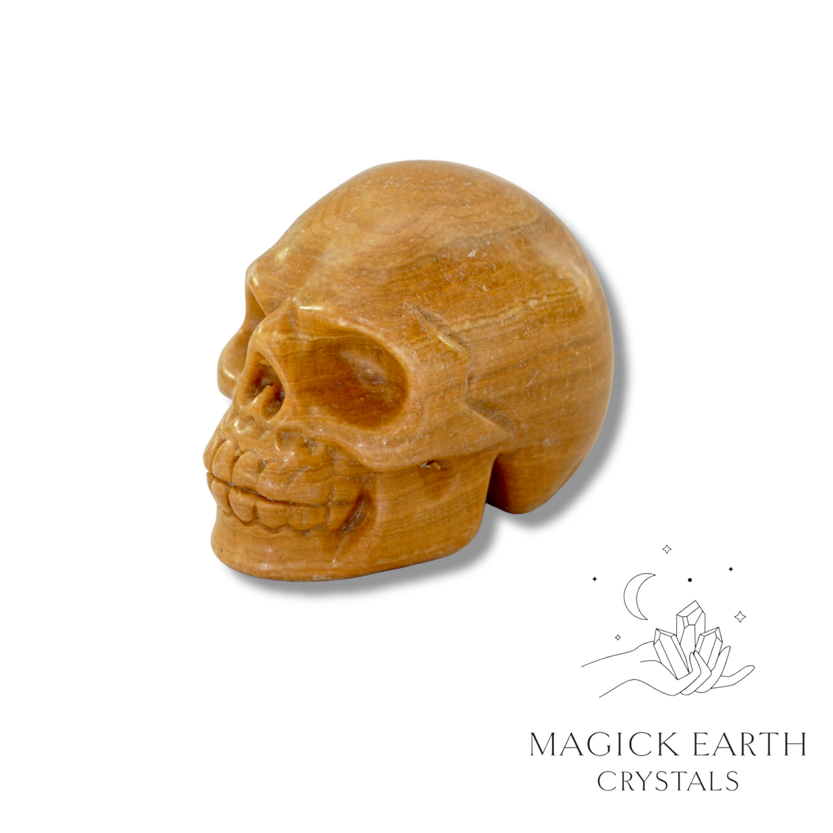 Jasper Crystal Gemstone Carved Skull Right View