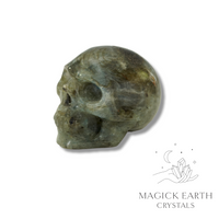 Labradorite Crystal Gemstone Carved Skull Right View