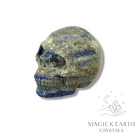 Lapis Lazuli Crystal Gemstone Carved Skull Right View