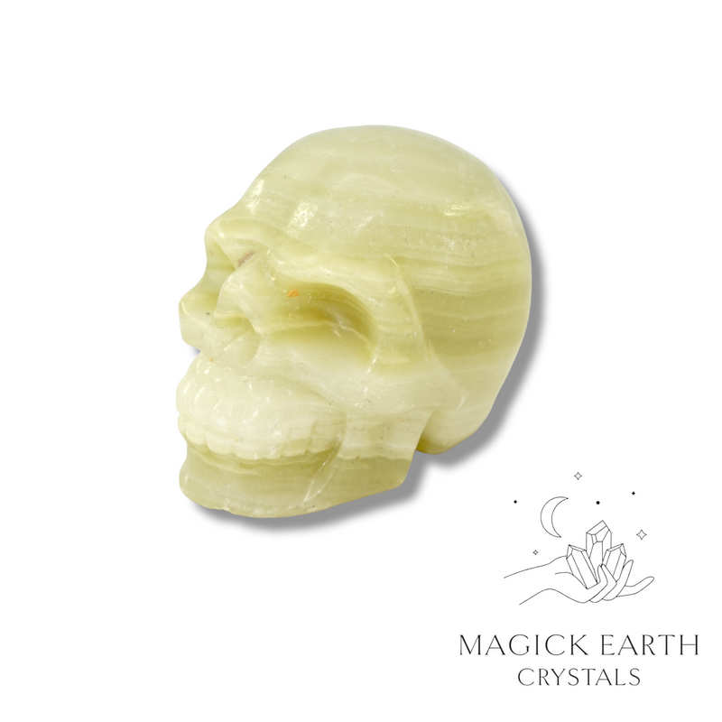 New Jade Crystal Gemstone Carved Skull Right View