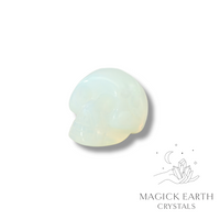 Opalite Crystal Gemstone Carved Tiny  Skull Right View