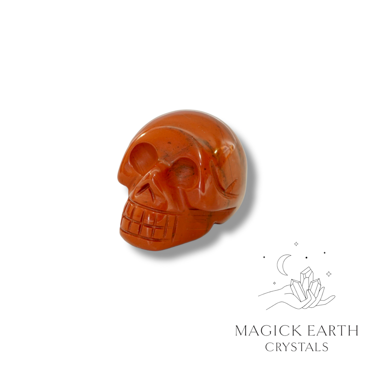 Red Jasper Crystal Gemstone Carved Tiny  Skull Right View