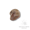 Rhodonite Crystal Gemstone Carved Tiny  Skull Right View