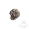 Rhodonite Crystal Gemstone Carved Tiny  Skull Right View