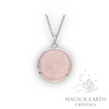 Rose Quartz Tree of Life Pendant with Platinum Finish Back View