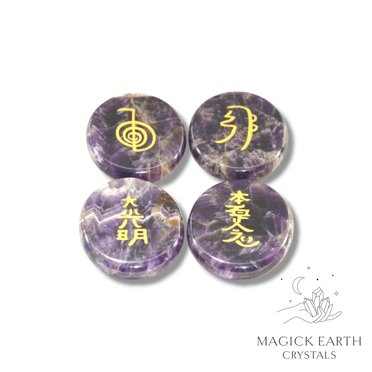 Amethyst Reiki Massage Stone Set For Sacred Stillness
