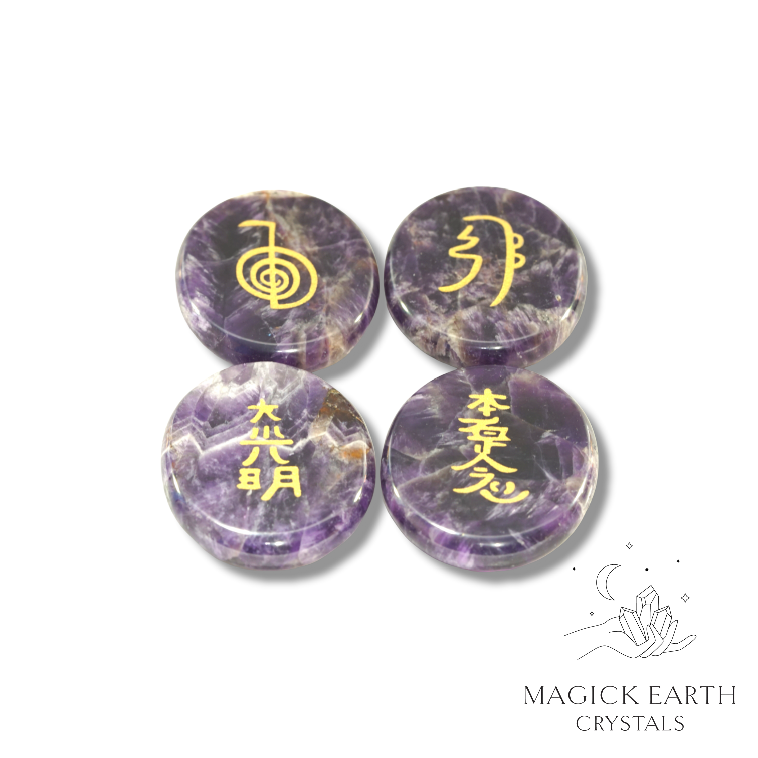 Amethyst Reiki Massage Stone Set For Sacred Stillness
