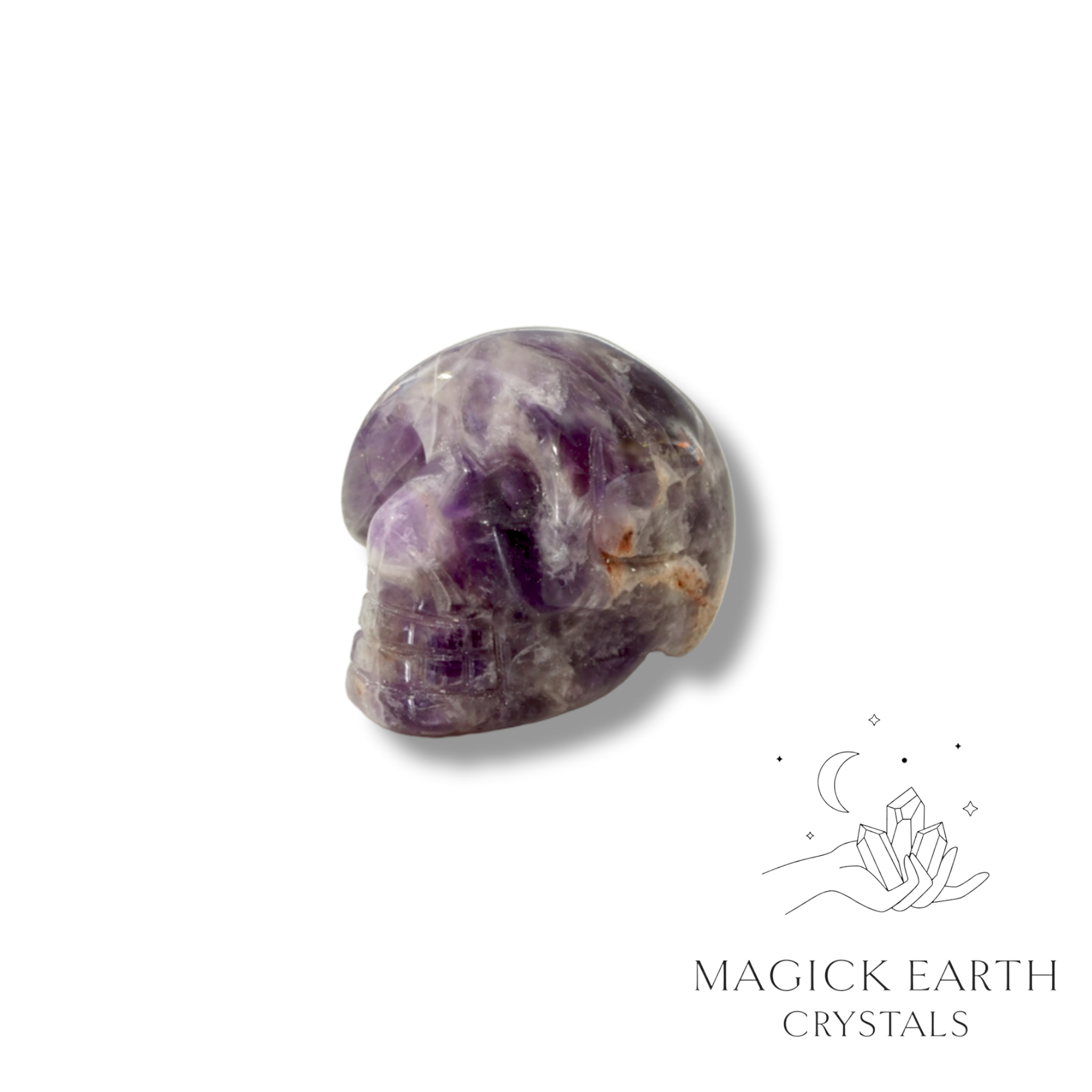 Amethyst Tiny Skull left view