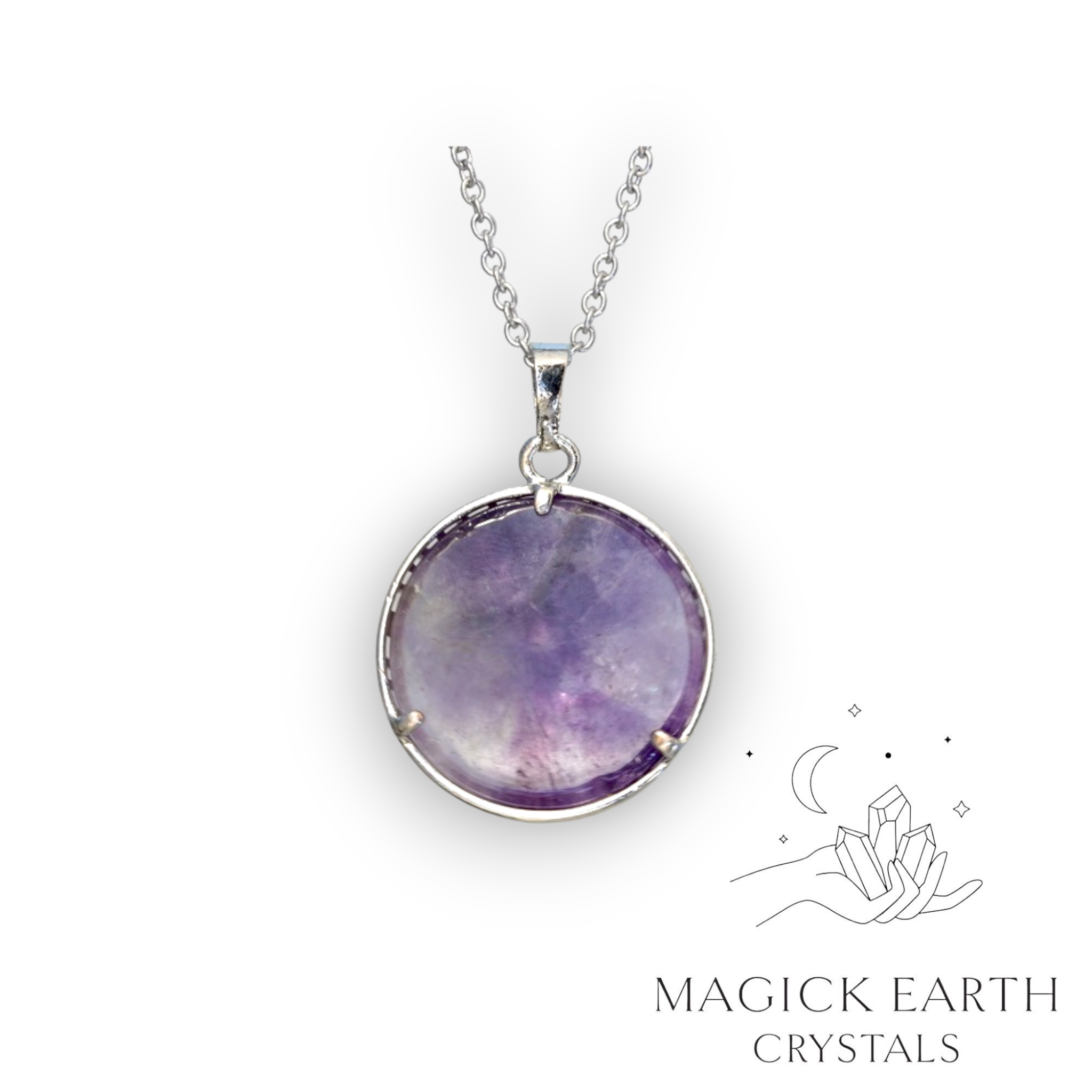Natural Amethyst tree of life pendant view b