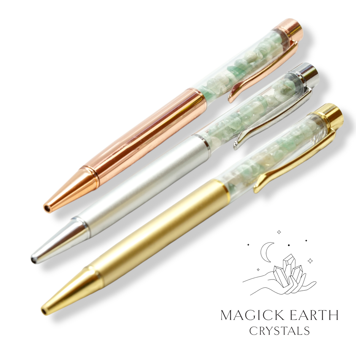 Natural Aventurine crystal chip pens view a