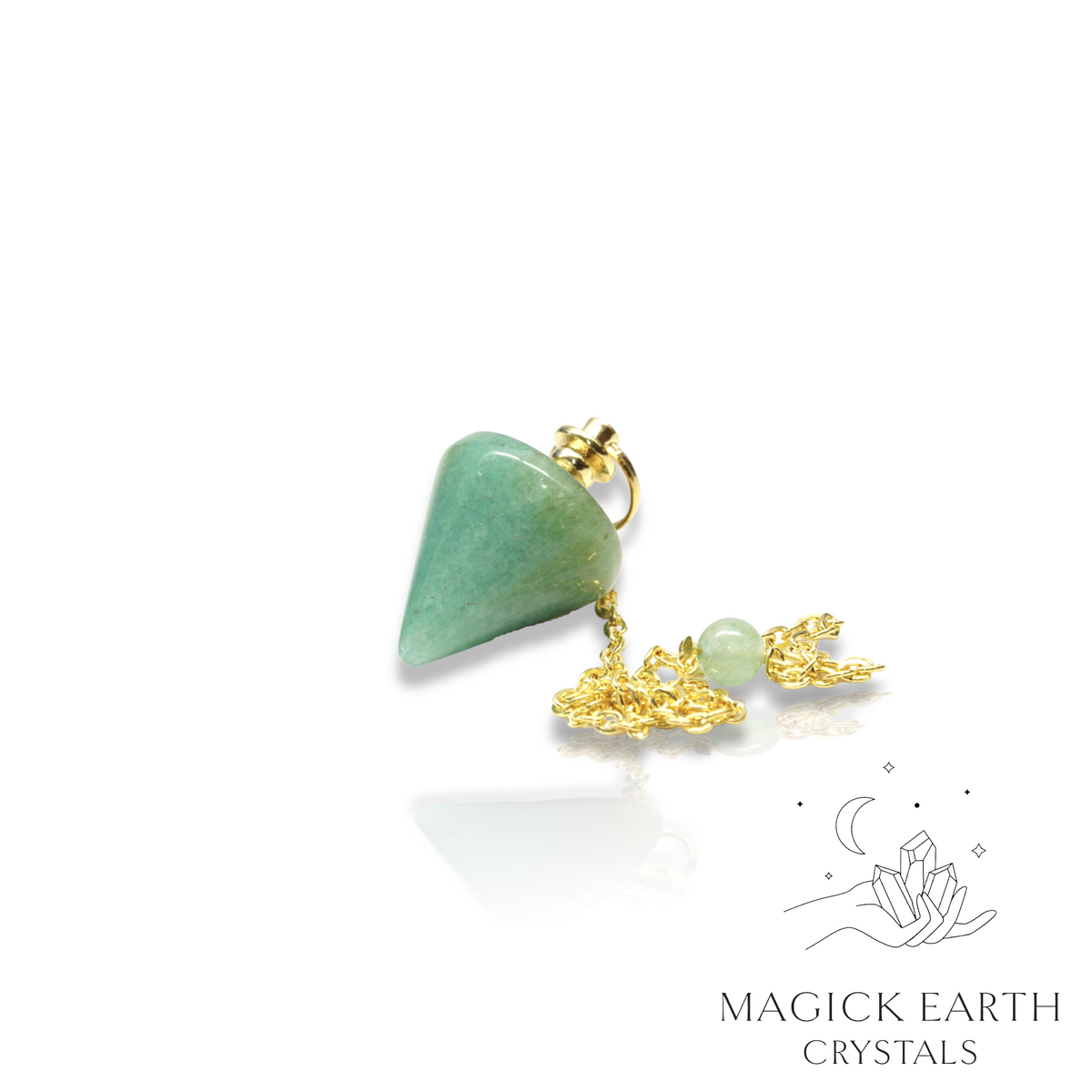 Natural Aventurine pinnacle crystal pendulum view a