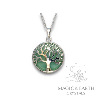 Natural Aventurine tree of life pendant view a