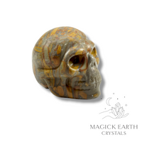 Bamboo Leaf Jasper Skull  right view