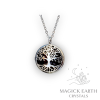 Black Agate tree of life diffuser pendant view a