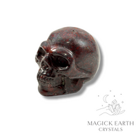 Bloodstone Carved Skull  left view