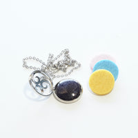 Blue Goldstone triskele diffuser pendant view c
