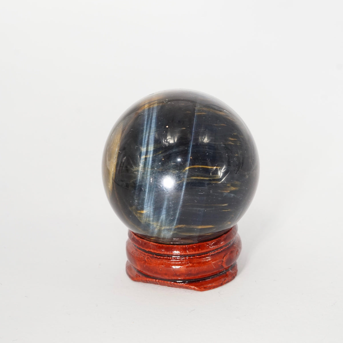 Natural Blue Tiger Eye crystal sphere view a