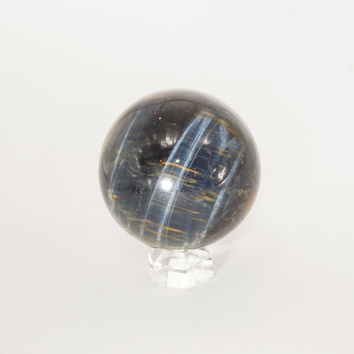Natural Blue Tiger Eye crystal sphere view b