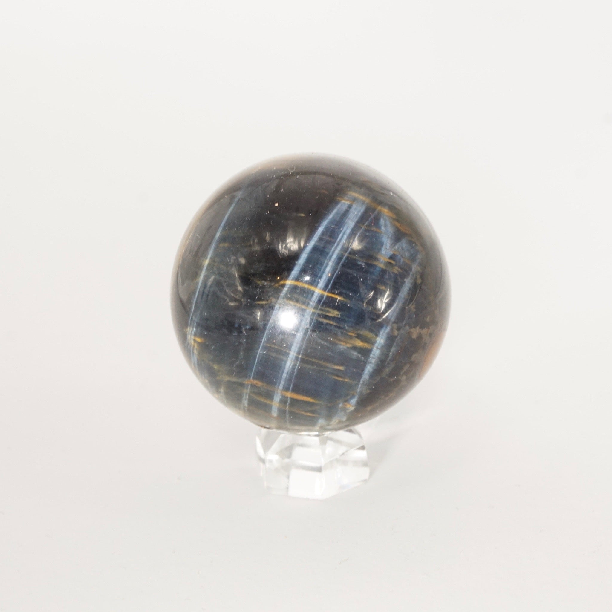 Natural Blue Tiger Eye crystal sphere view b